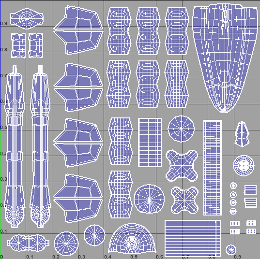 UV layout for the main body and rail gun